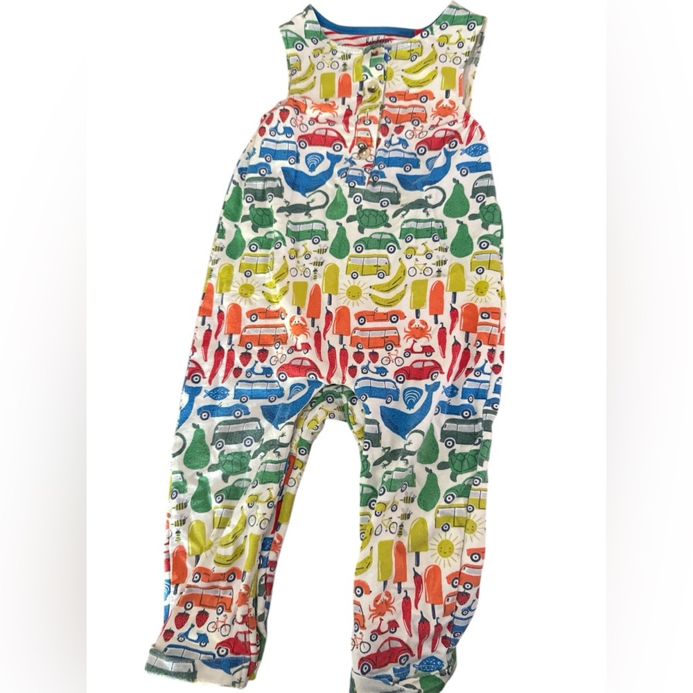 Baby Boden Rainbow 🌈 vehicles, fruit and animal print One Piece Romper